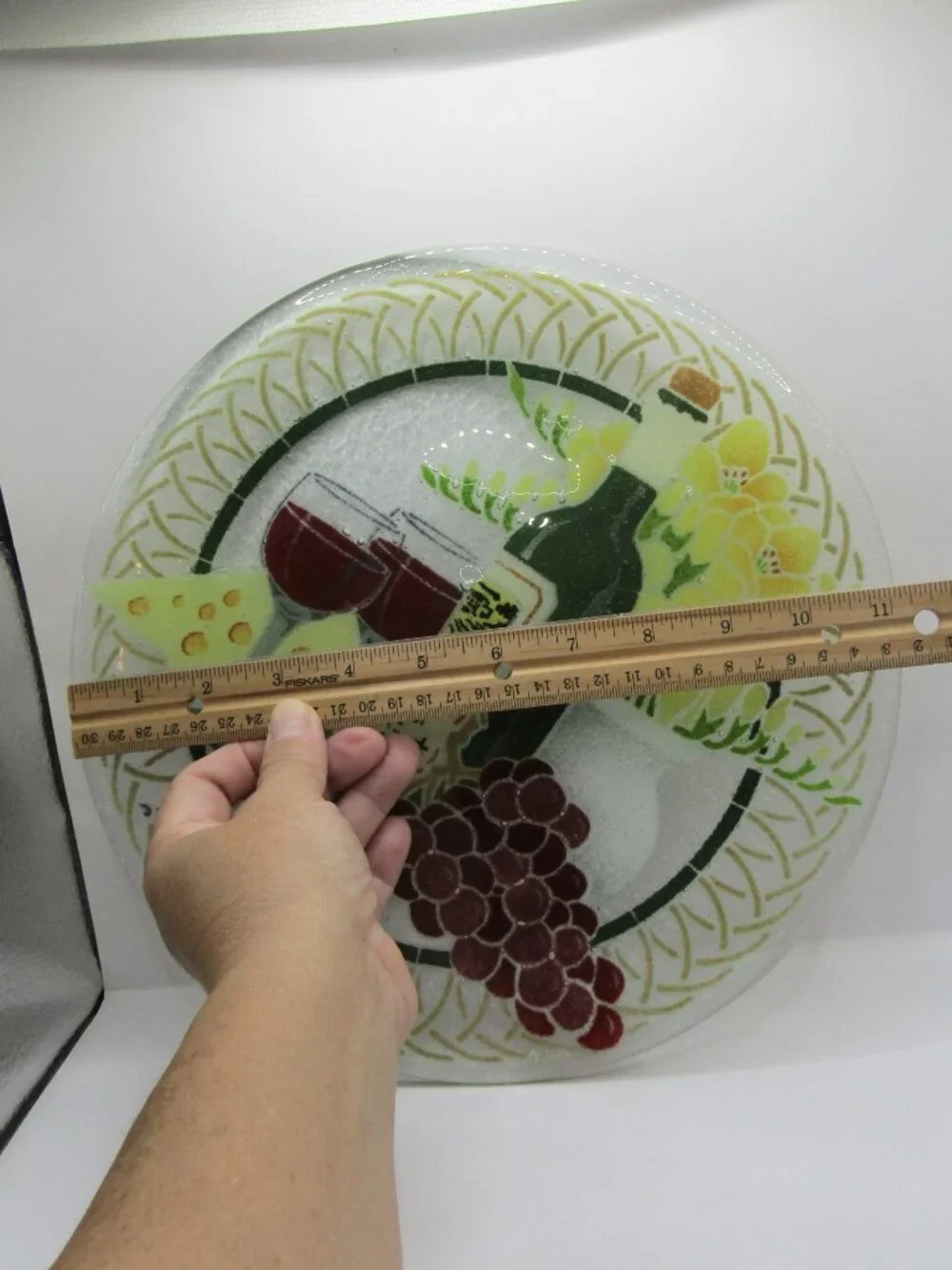 Peggy Karr Fused Art Glass Wine and Grapes 11
